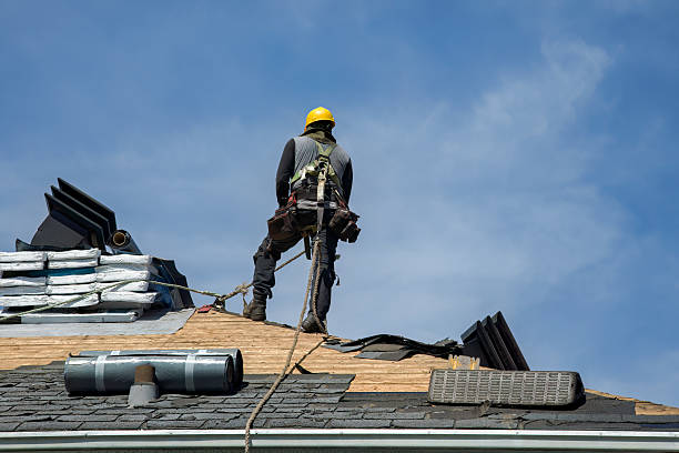Professional Gutter Installation technician working in South Burlington, VT